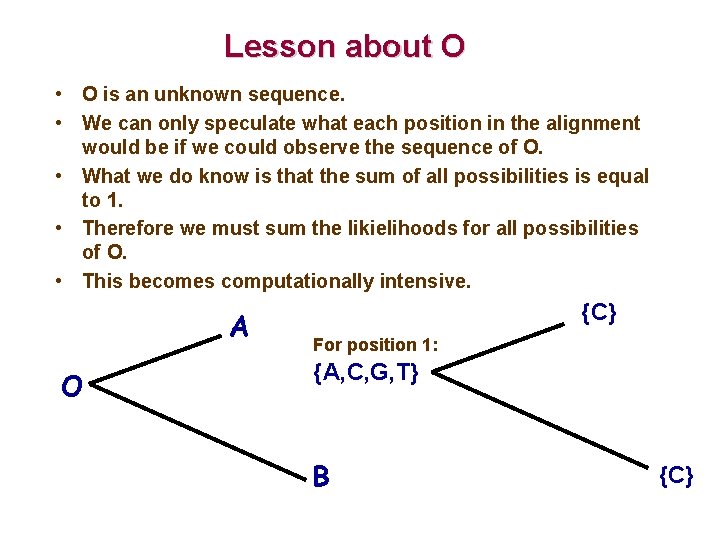 Lesson about O • O is an unknown sequence. • We can only speculate