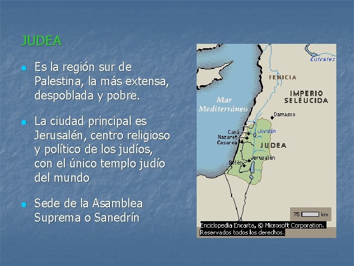 JUDEA n n n Es la región sur de Palestina, la más extensa, despoblada