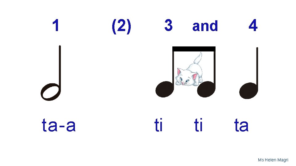 1 ta-a (2) 3 ti and ti 4 ta Ms Helen Magri 