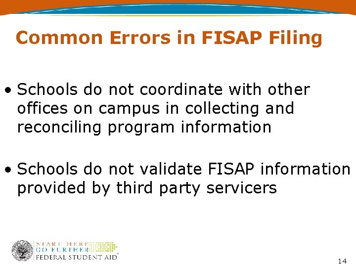 Session 12 Common Errors in FISAP Filing Kathleen