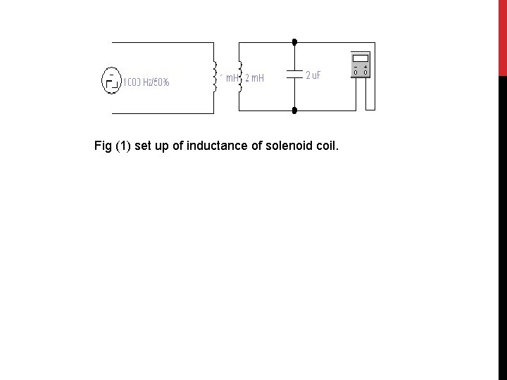 Fig (1) set up of inductance of solenoid coil. 
