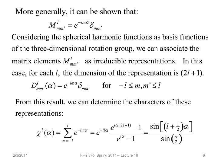 2/3/2017 PHY 745 Spring 2017 -- Lecture 10 9 