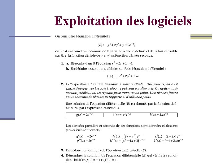 Exploitation des logiciels 