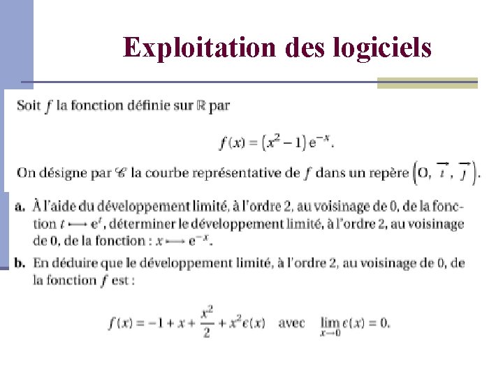 Exploitation des logiciels 