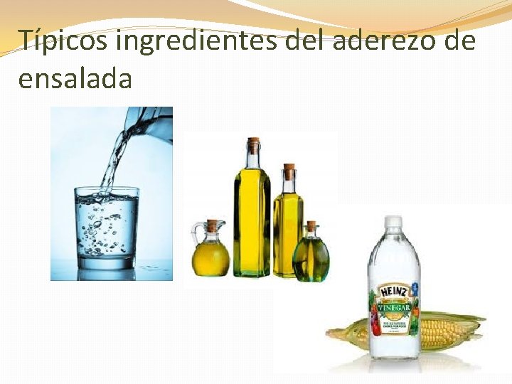 Típicos ingredientes del aderezo de ensalada 