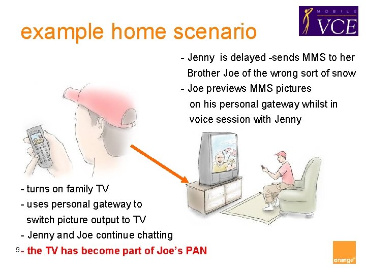 example home scenario - Jenny is delayed -sends MMS to her Brother Joe of example home scenario - Jenny is delayed -sends MMS to her Brother Joe of