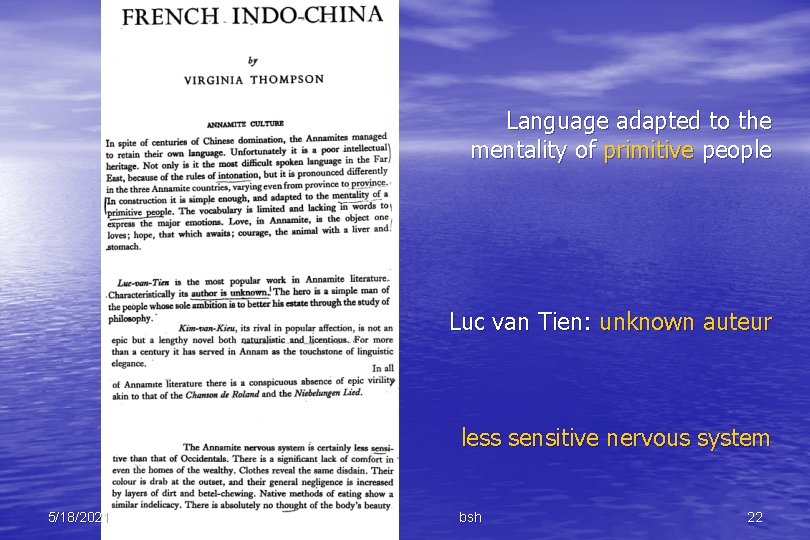 Language adapted to the mentality of primitive people Luc van Tien: unknown auteur less