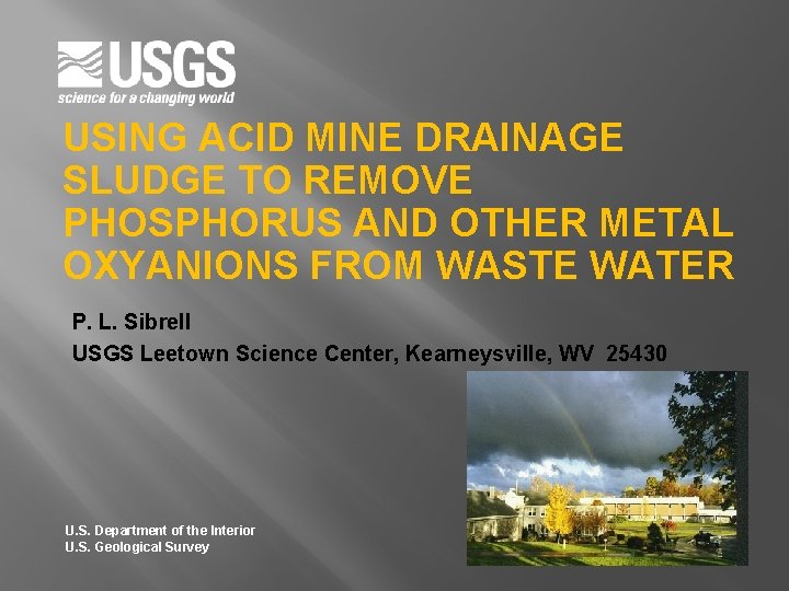 USING ACID MINE DRAINAGE SLUDGE TO REMOVE PHOSPHORUS AND OTHER METAL OXYANIONS FROM WASTE