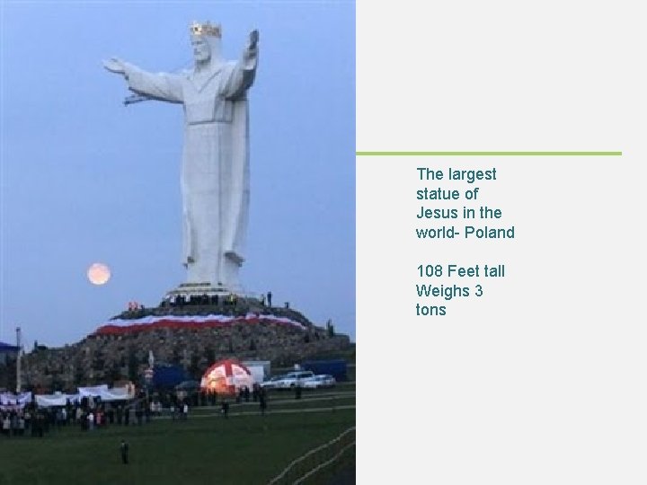 The largest statue of Jesus in the world- Poland 108 Feet tall Weighs 3