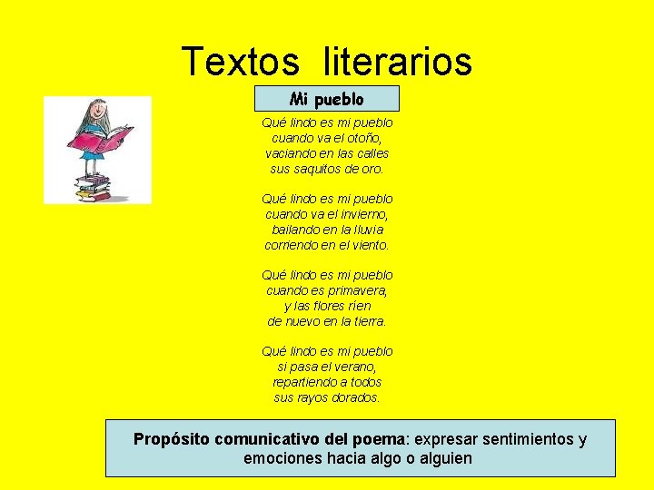 Textos literarios Mi pueblo Qué lindo es mi pueblo cuando va el otoño, vaciando