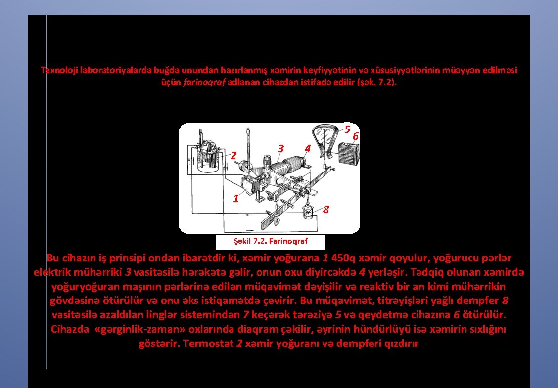 Texnoloji laboratoriyalarda buğda unundan hazırlanmış xəmirin keyfiyyətinin və xüsusiyyətlərinin müəyyən edilməsi üçün farinoqraf adlanan