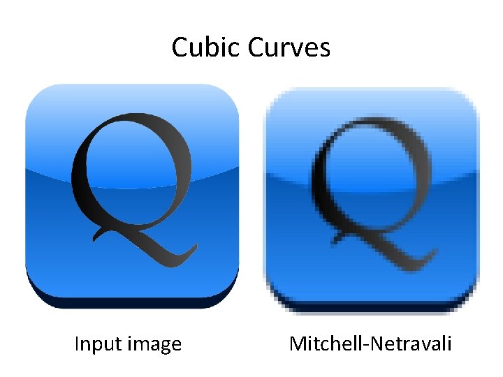 Cubic Curves Input image Mitchell-Netravali 