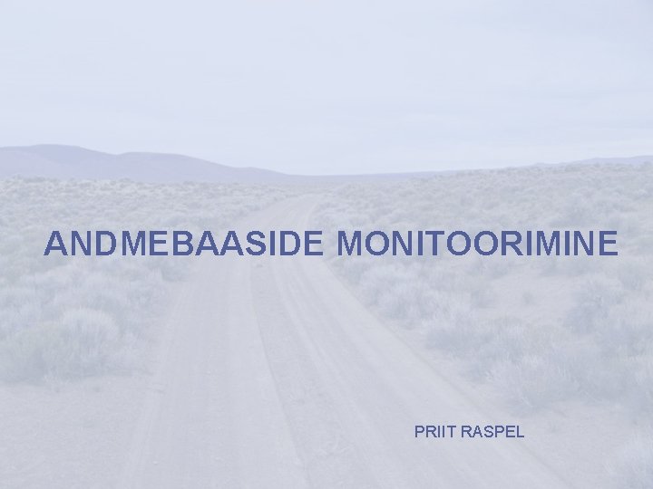 ANDMEBAASIDE MONITOORIMINE PRIIT RASPEL 