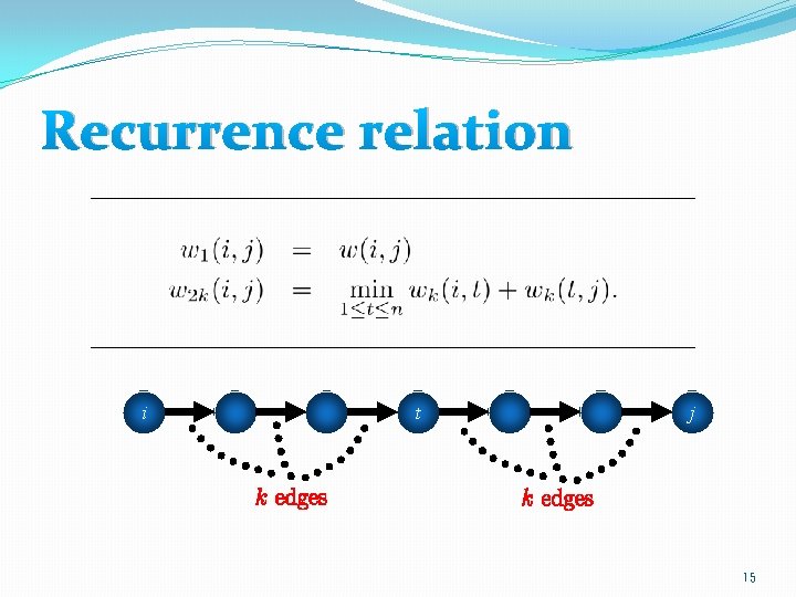 Recurrence relation i t j 15 