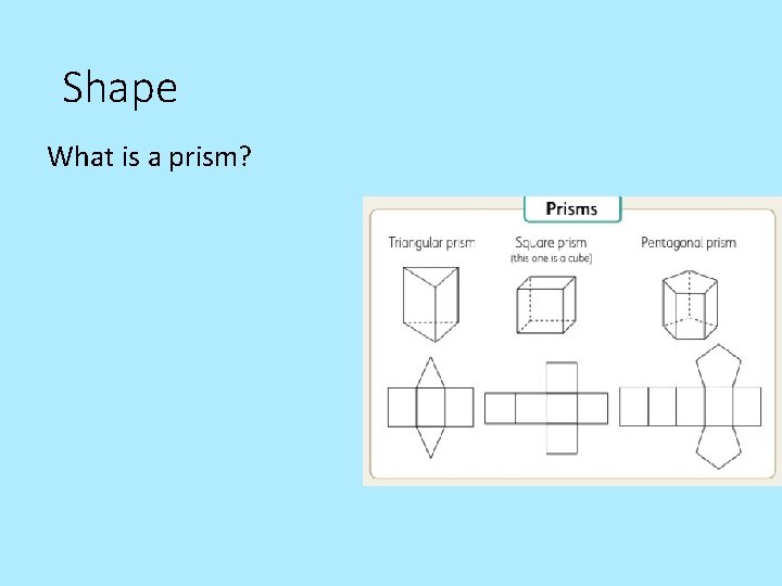 Shape What is a prism? 