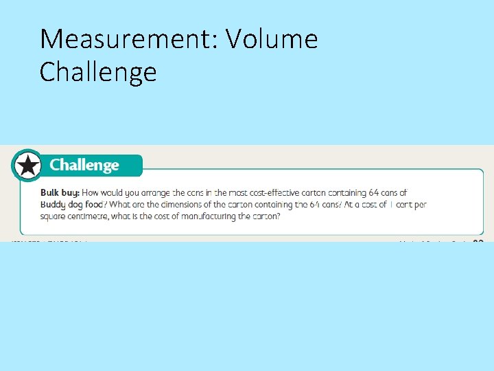 Measurement: Volume Challenge 