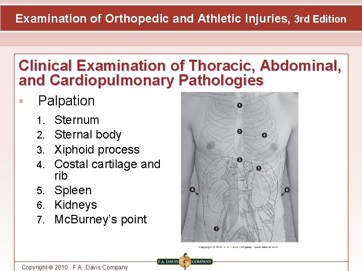 Examination of Orthopedic and Athletic Injuries, 3 rd Edition Clinical Examination of Thoracic, Abdominal,
