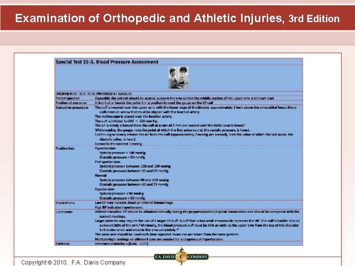 Examination of Orthopedic and Athletic Injuries, 3 rd Edition Copyright © 2010. F. A.