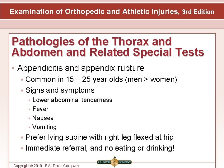 Examination of Orthopedic and Athletic Injuries, 3 rd Edition Pathologies of the Thorax and