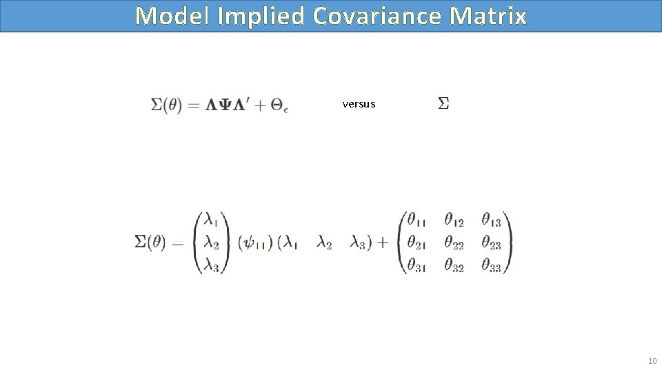 Model Implied Covariance Matrix versus 10 