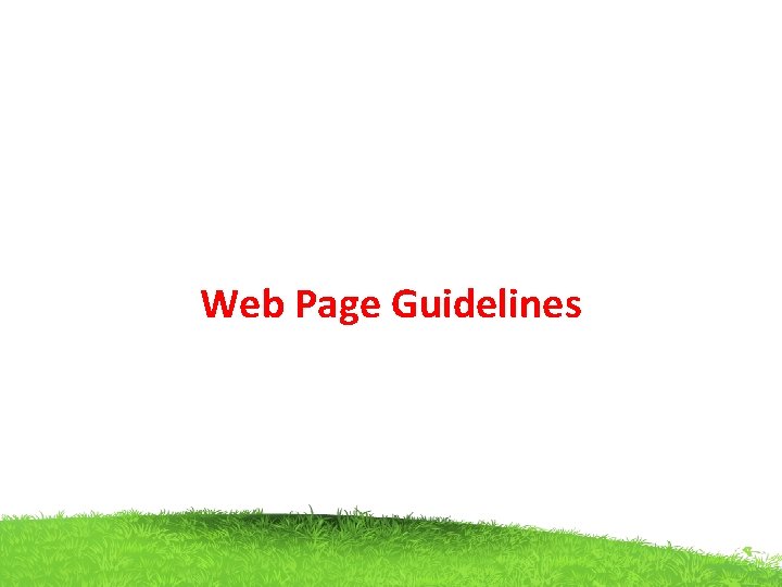 Web Page Guidelines 