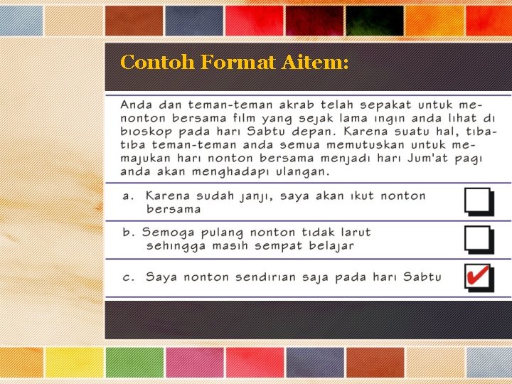 Contoh Format Aitem: 