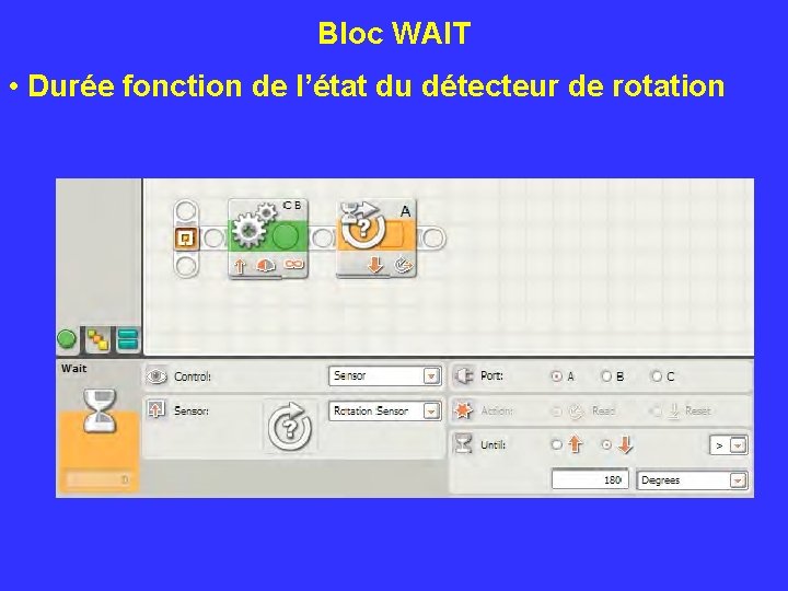 Bloc WAIT • Durée fonction de l’état du détecteur de rotation 