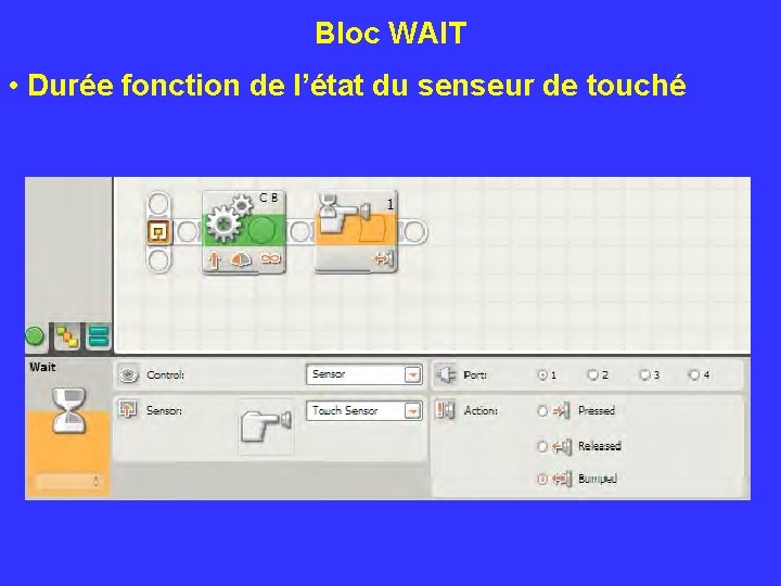 Bloc WAIT • Durée fonction de l’état du senseur de touché 