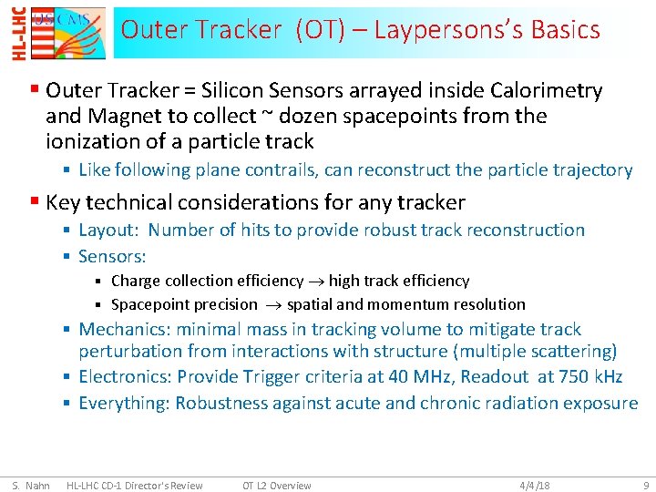 Outer Tracker (OT) – Laypersons’s Basics § Outer Tracker = Silicon Sensors arrayed inside
