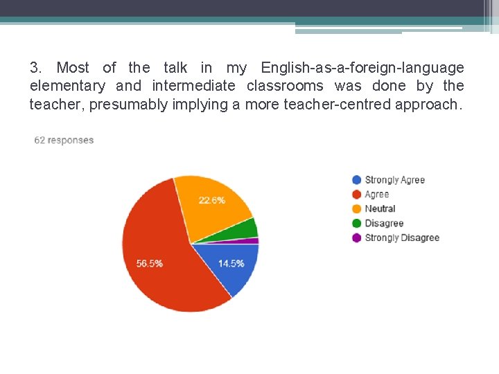 3. Most of the talk in my English-as-a-foreign-language elementary and intermediate classrooms was done
