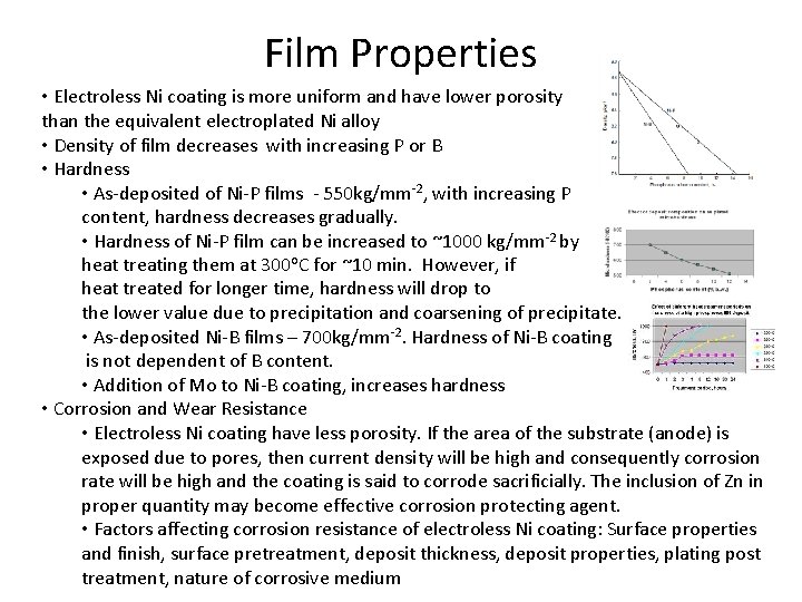 Film Properties • Electroless Ni coating is more uniform and have lower porosity than