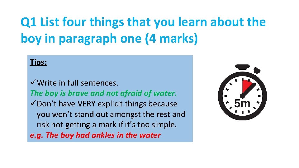 Q 1 List four things that you learn about the boy in paragraph one Q 1 List four things that you learn about the boy in paragraph one