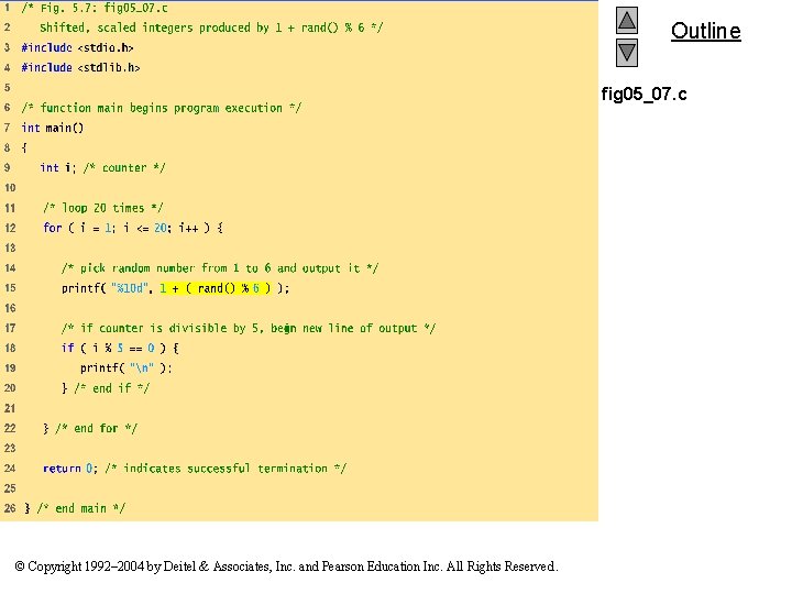 Outline fig 05_07. c © Copyright 1992– 2004 by Deitel & Associates, Inc. and