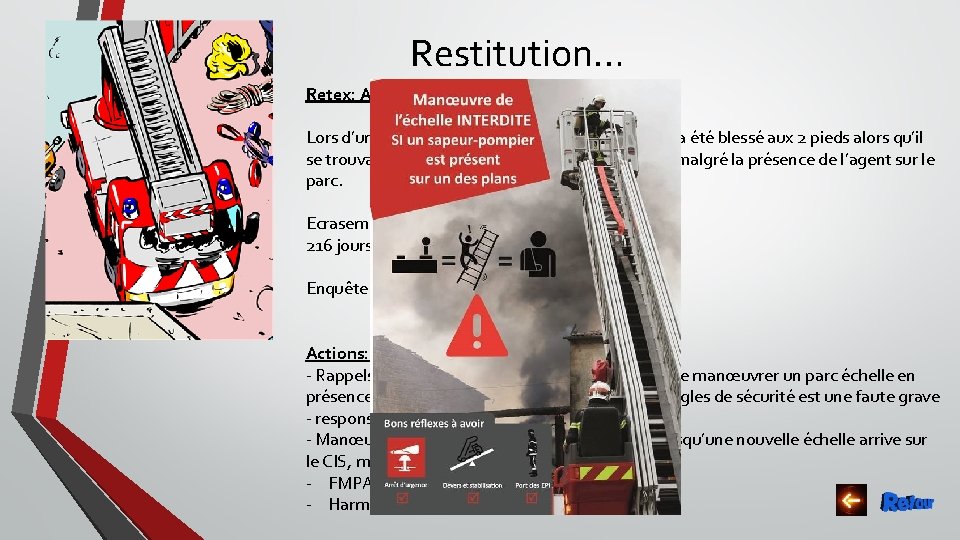 Restitution… Retex: Accident EPA le 30 mars 2019 Lors d’une intervention pour feu de
