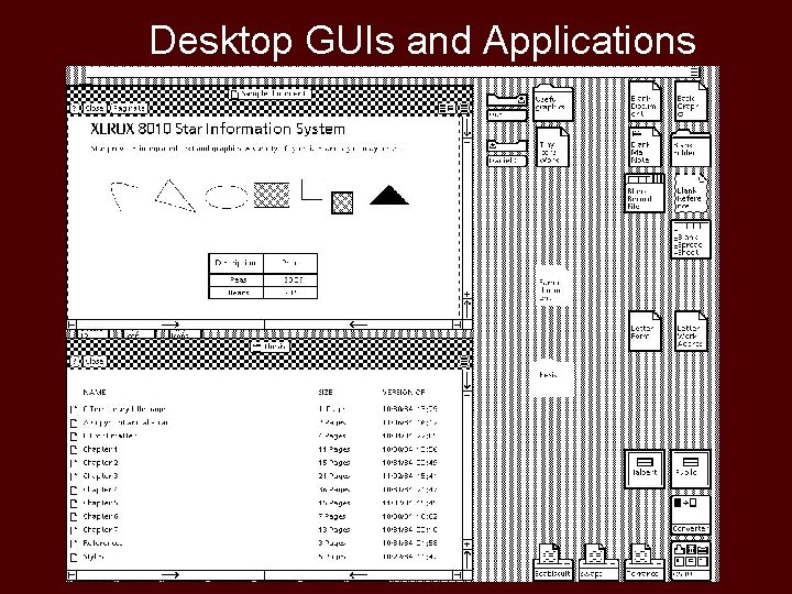 Desktop GUIs and Applications Desktop GUIs and Applications