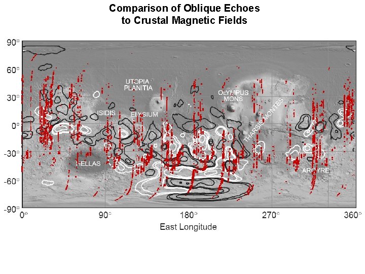 Comparison of Oblique Echoes to Crustal Magnetic Fields 