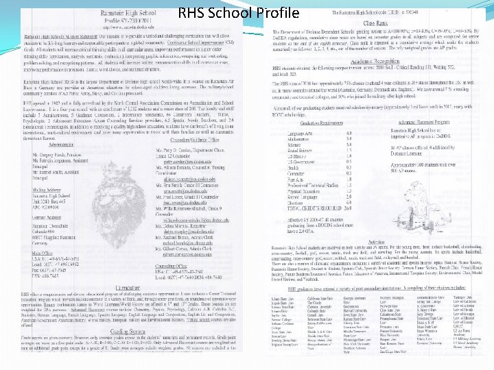 RHS School Profile 