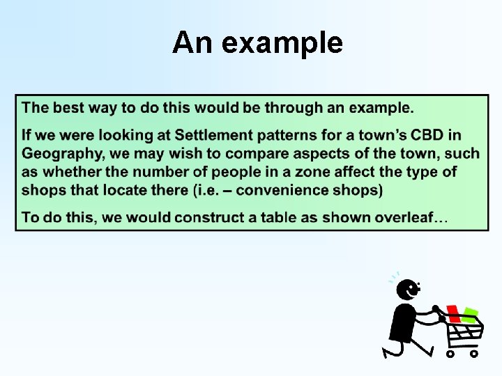 An example An example