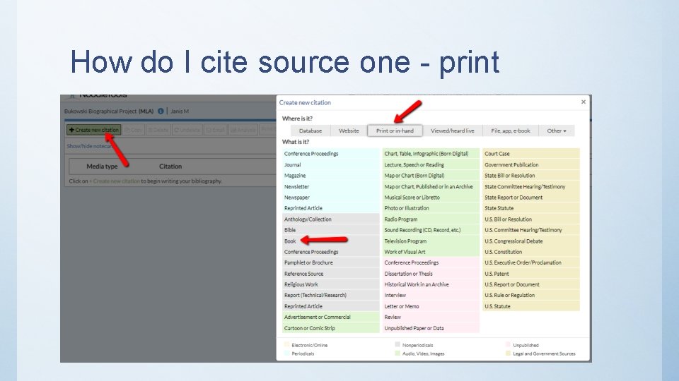 How do I cite source one - print 