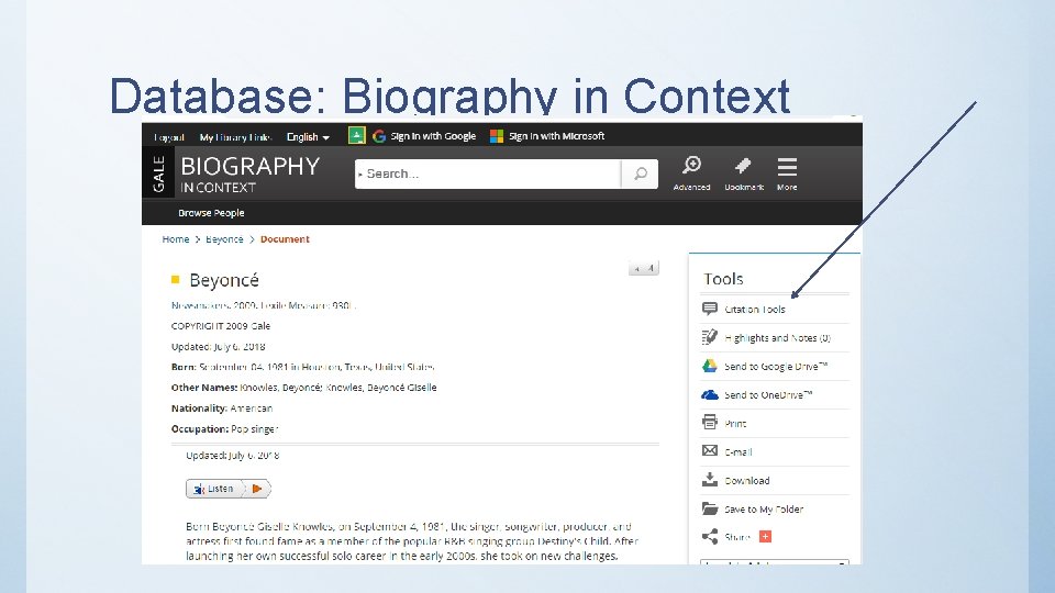 Database: Biography in Context 