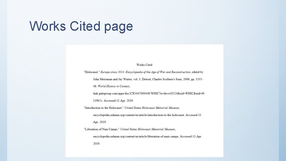 Works Cited page 