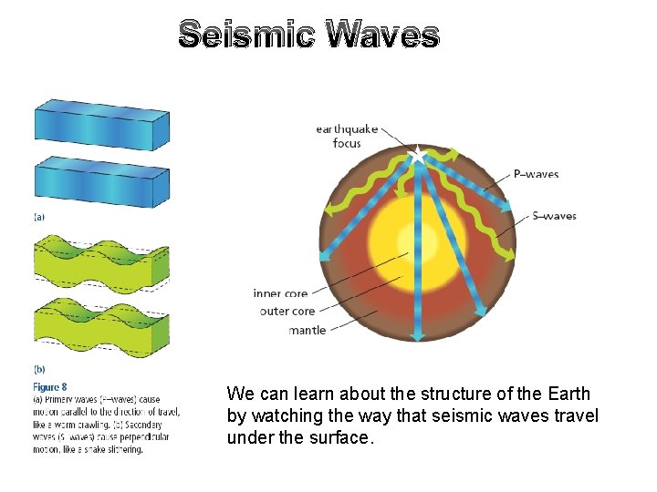 Seismic Waves We can learn about the structure of the Earth by watching the