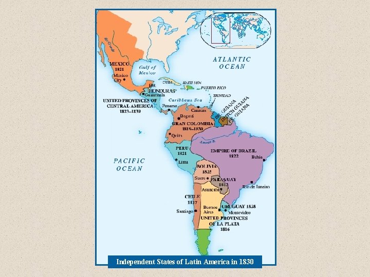 Independent States of Latin America in 1830 