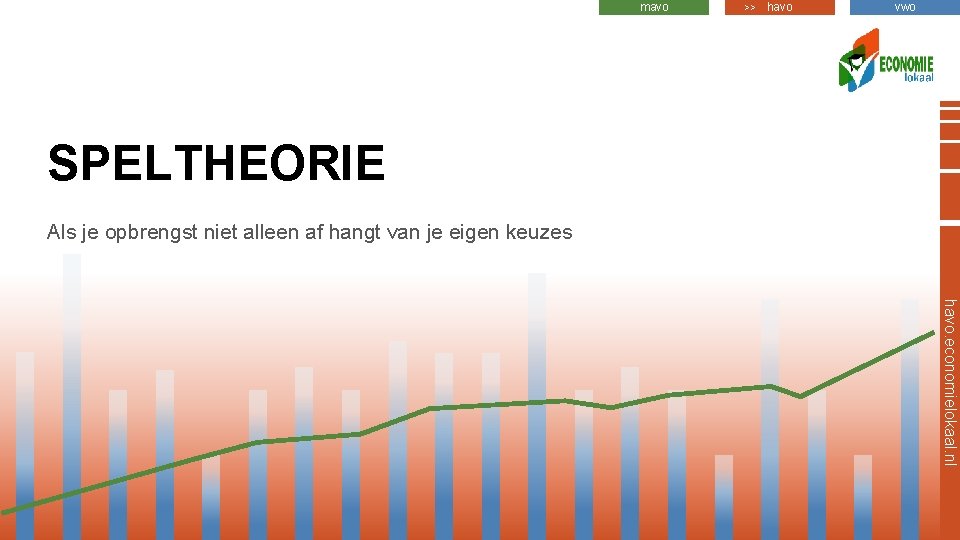 mavo >> havo vwo SPELTHEORIE Als je opbrengst niet alleen af hangt van je