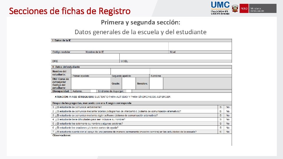 Registro de Estudiantes con Necesidades Educativas Especiales Asociadas