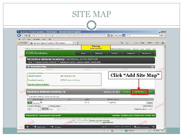 SITE MAP Click “Add Site Map” 