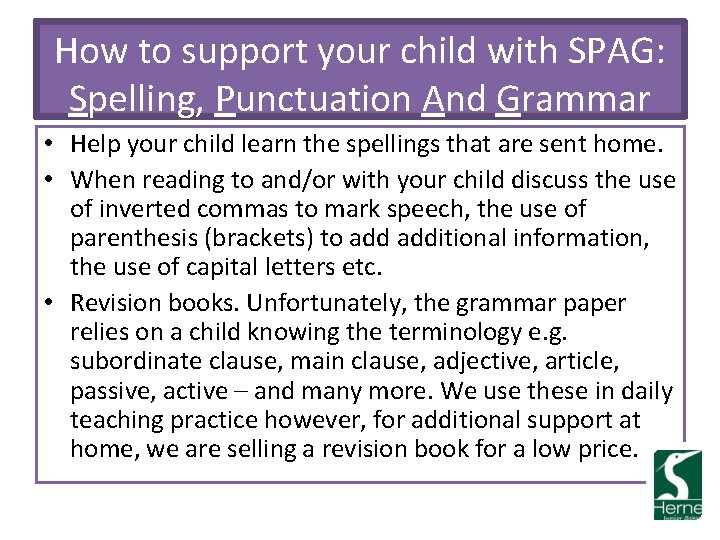 How to support your child with SPAG: Spelling, Punctuation And Grammar • Help your