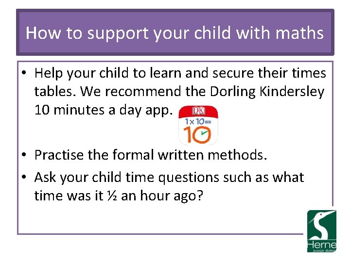 How to support your child with maths • Help your child to learn and