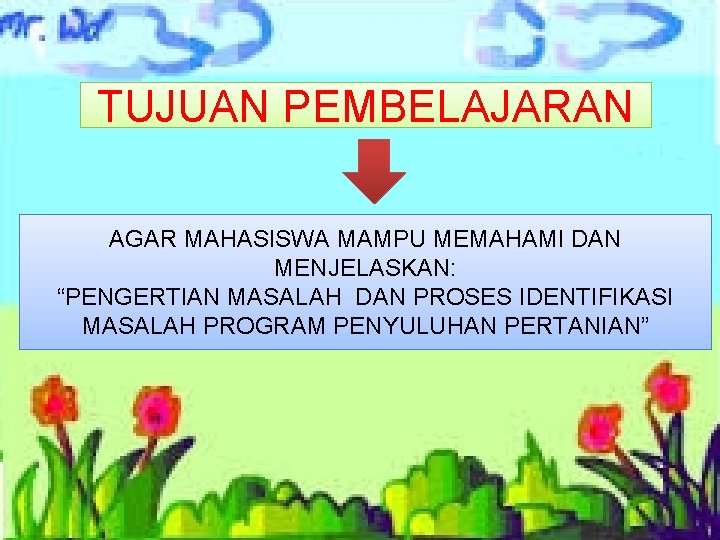 TUJUAN PEMBELAJARAN AGAR MAHASISWA MAMPU MEMAHAMI DAN MENJELASKAN: “PENGERTIAN MASALAH DAN PROSES IDENTIFIKASI MASALAH