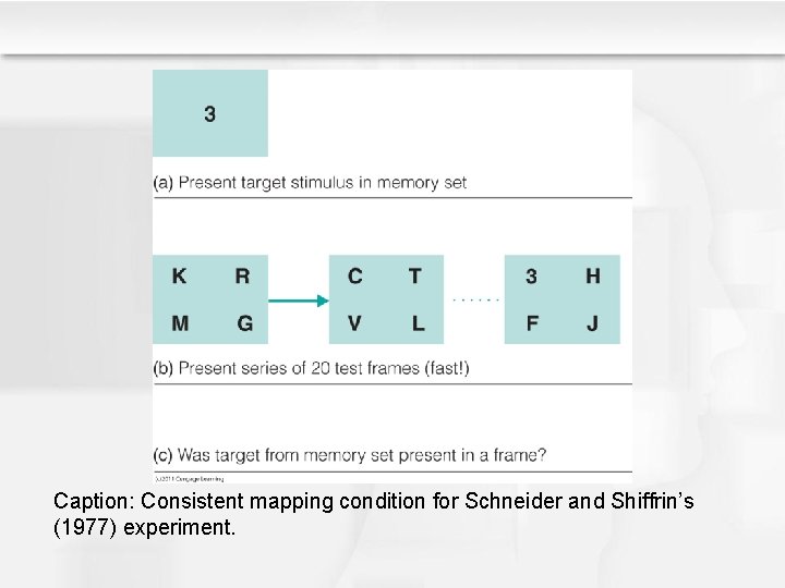 Caption: Consistent mapping condition for Schneider and Shiffrin’s (1977) experiment. 